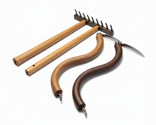 Wooden Rakes and Scythe Handles