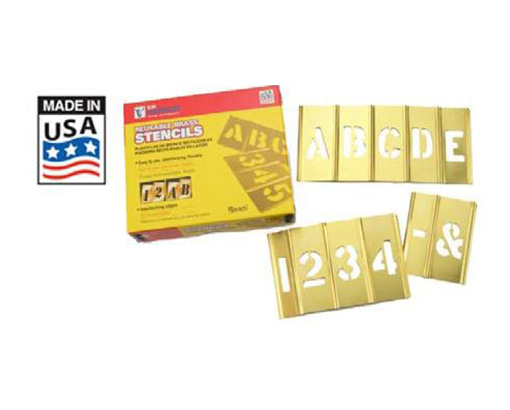 Interlocking Brass Stencils 45 Piece Letter & Number Set